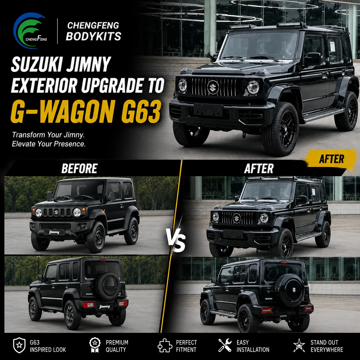 ChatGPT Image May 26, 2026, 11_23_58 AM Suzuki Jimny (2019-2026) Exterior Upgrade Kit to Mercedes G-Wagon G63 - Image 1